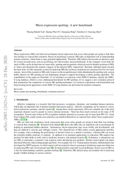 Micro-expression spotting: A new benchmark