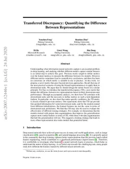 Transferred Discrepancy: Quantifying the Difference Between
  Representations