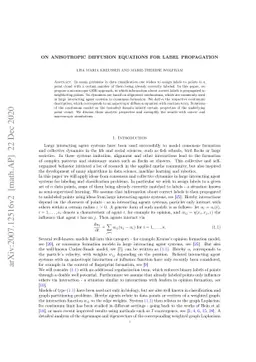 On anisotropic diffusion equations for label propagation