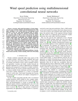 Wind speed prediction using multidimensional convolutional neural
  networks