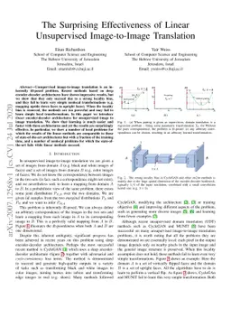 The Surprising Effectiveness of Linear Unsupervised Image-to-Image
  Translation