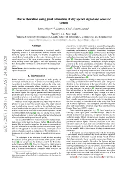 Dereverberation using joint estimation of dry speech signal and acoustic
  system