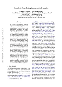 SummEval: Re-evaluating Summarization Evaluation