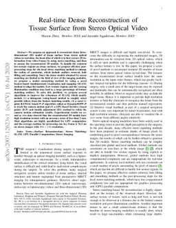 Real-time Dense Reconstruction of Tissue Surface from Stereo Optical
  Video