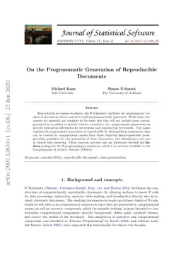On the Programmatic Generation of Reproducible Documents
