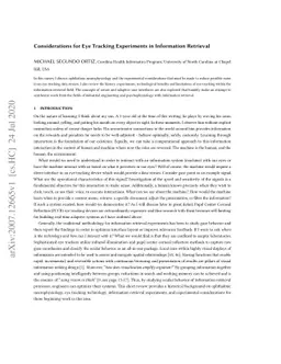 Considerations for Eye Tracking Experiments in Information Retrieval