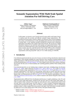 Semantic Segmentation With Multi Scale Spatial Attention For Self
  Driving Cars