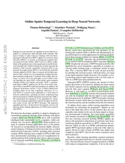 Online Spatio-Temporal Learning in Deep Neural Networks