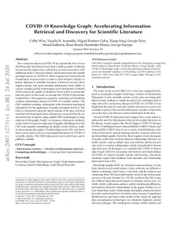 COVID-19 Knowledge Graph: Accelerating Information Retrieval and
  Discovery for Scientific Literature