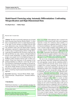 Model-based Clustering using Automatic Differentiation: Confronting
  Misspecification and High-Dimensional Data
