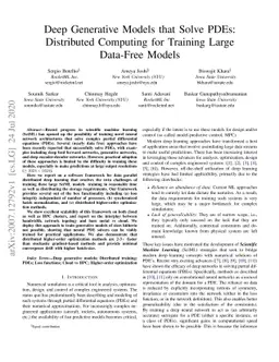 Deep Generative Models that Solve PDEs: Distributed Computing for
  Training Large Data-Free Models