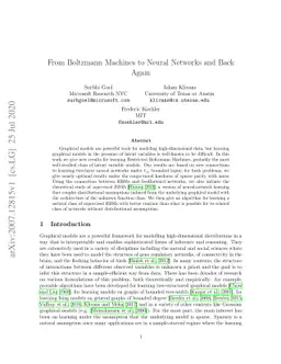 From Boltzmann Machines to Neural Networks and Back Again