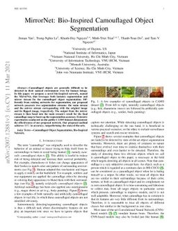 MirrorNet: Bio-Inspired Camouflaged Object Segmentation