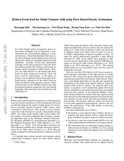 Robust Front-End for Multi-Channel ASR using Flow-Based Density
  Estimation