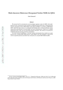 Multi-theorem (Malicious) Designated-Verifier NIZK for QMA