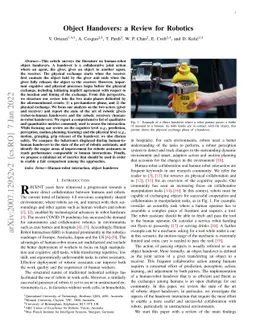 Object Handovers: a Review for Robotics