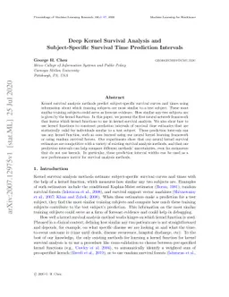 Deep Kernel Survival Analysis and Subject-Specific Survival Time
  Prediction Intervals
