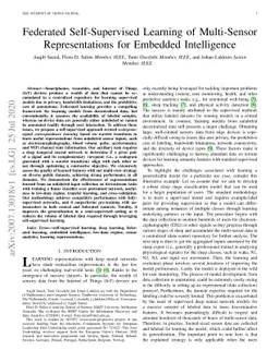Federated Self-Supervised Learning of Multi-Sensor Representations for
  Embedded Intelligence