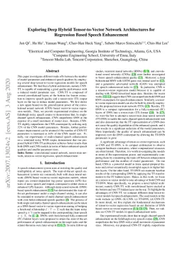 Exploring Deep Hybrid Tensor-to-Vector Network Architectures for
  Regression Based Speech Enhancement