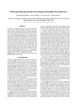 Self-Expressing Autoencoders for Unsupervised Spoken Term Discovery