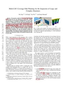 Multi-UAV Coverage Path Planning for the Inspection of Large and Complex
  Structures