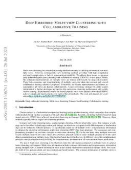 Deep Embedded Multi-view Clustering with Collaborative Training