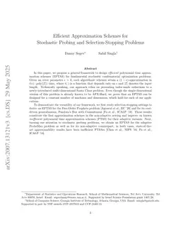 Efficient Approximation Schemes for Stochastic Probing and Selection-Stopping Problems