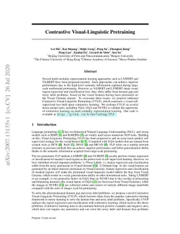 Contrastive Visual-Linguistic Pretraining
