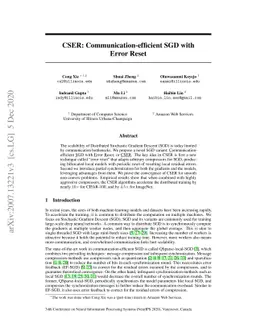 CSER: Communication-efficient SGD with Error Reset