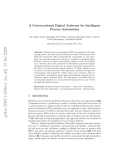 A Conversational Digital Assistant for Intelligent Process Automation