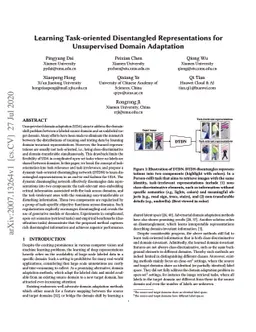 Learning Task-oriented Disentangled Representations for Unsupervised
  Domain Adaptation
