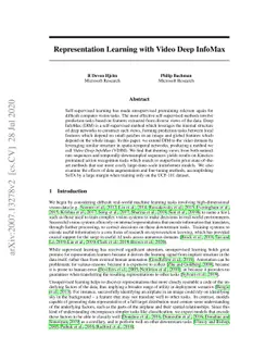 Representation Learning with Video Deep InfoMax