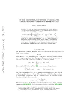 On the Regularization Effect of Stochastic Gradient Descent applied to
  Least Squares