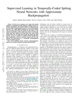 Supervised Learning in Temporally-Coded Spiking Neural Networks with
  Approximate Backpropagation