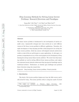 Deep Learning Methods for Solving Linear Inverse Problems: Research
  Directions and Paradigms