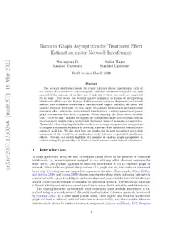 Random Graph Asymptotics for Treatment Effect Estimation under Network
  Interference