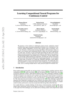 Learning Compositional Neural Programs for Continuous Control