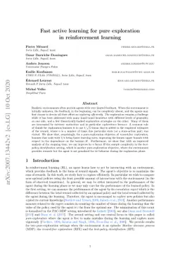 Fast active learning for pure exploration in reinforcement learning