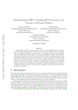 Bernoulli Meets PBFT: Modeling BFT Protocols in the Presence of Dynamic
  Failures