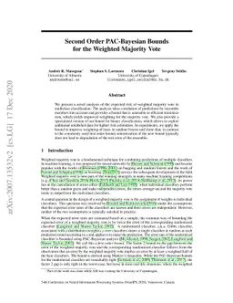 Second Order PAC-Bayesian Bounds for the Weighted Majority Vote