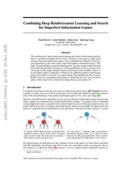 Combining Deep Reinforcement Learning and Search for
  Imperfect-Information Games