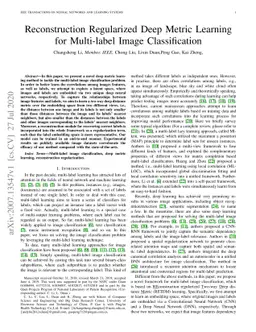 Reconstruction Regularized Deep Metric Learning for Multi-label Image
  Classification