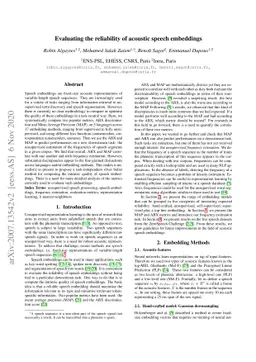 Evaluating the reliability of acoustic speech embeddings