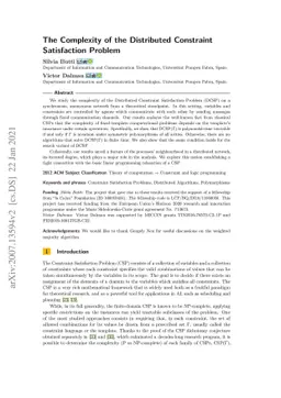 The Complexity of the Distributed Constraint Satisfaction Problem