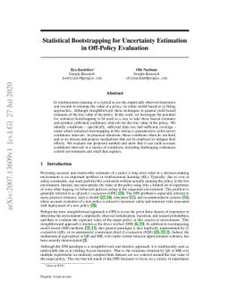 Statistical Bootstrapping for Uncertainty Estimation in Off-Policy
  Evaluation