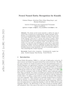 Neural Named Entity Recognition for Kazakh