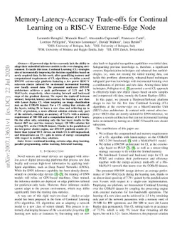 Memory-Latency-Accuracy Trade-offs for Continual Learning on a RISC-V
  Extreme-Edge Node