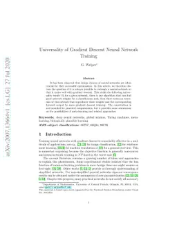 Universality of Gradient Descent Neural Network Training