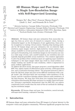 3D Human Shape and Pose from a Single Low-Resolution Image with
  Self-Supervised Learning