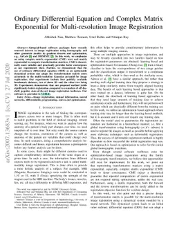 Ordinary Differential Equation and Complex Matrix Exponential for
  Multi-resolution Image Registration
